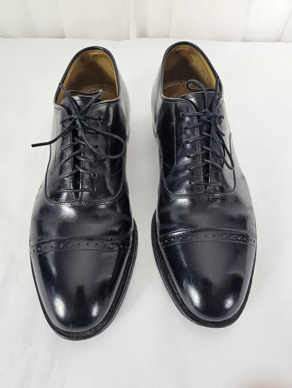Johnston & Murphy Aristocraft Aldrich Black Leather Dress Shoes Oxfords Cap Toe